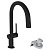 Hansgrohe Aqittura Смеситель для кухни, на 1 отв., с выдвижным изливом, цвет: черный матовый фото в интернет-магазине САНТЕХСИТИ