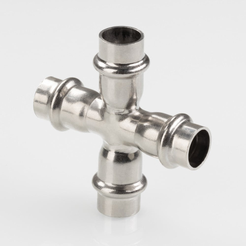 Фитинг нержавеющая сталь VALTEC Крестовина 22х15х22х15 фото в интернет-магазине САНТЕХСИТИ