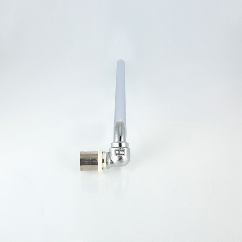 Пресс фитинг VALTEC Угол радиаторный с латунной хром. трубкой 15 мм, 16х15х300 (правый) фото в интернет-магазине САНТЕХСИТИ