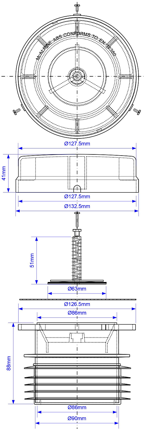 Вентиляционный клапан (аэратор) MCALPINE для канализации D110 с подпружиненной мембраной и манжетой фото в интернет-магазине САНТЕХСИТИ