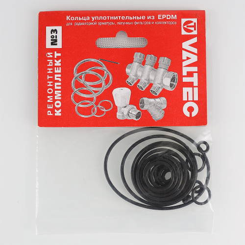 Набор колец EPDM VALTEC №3 для радиаторной арматуры, латунных фильтров и коллекторов фото в интернет-магазине САНТЕХСИТИ