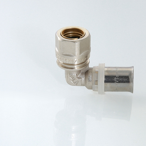 Пресс фитинг VALTEC Угол 16мм с переходом на обжим 15мм фото в интернет-магазине САНТЕХСИТИ