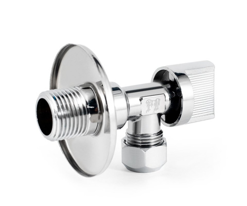 Кран шаровой PROFACTOR CHROME угловой для бытовой техники н/цанга 1/2" х 10мм фото в интернет-магазине САНТЕХСИТИ