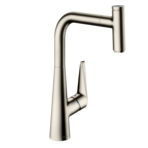 Hansgrohe Kitchen Кухонный смеситель для кухни, однорычажный, с вытяжным изливом, сталь фото в интернет-магазине САНТЕХСИТИ