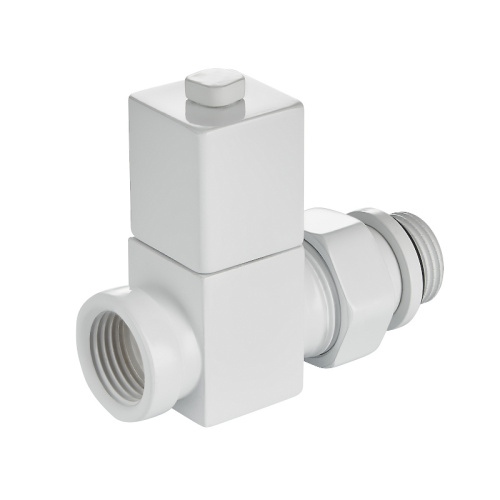 Набор дизайн-вентилей Royal Thermo CUBE, прямой (белый) 1/2 фото в интернет-магазине САНТЕХСИТИ