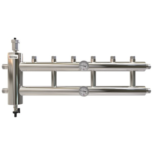 Коллектор с гидроразделителем ПРОКСИТЕРМ из нерж. стали GSK 25-3.1 60 кВт 3+1 контур фото в интернет-магазине САНТЕХСИТИ