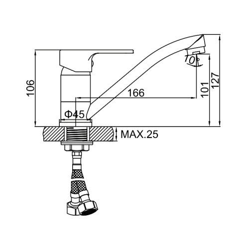 Смеситель для кухни Ledeme H03 L4503-2 фото в интернет-магазине САНТЕХСИТИ