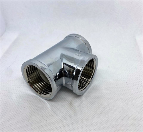 Резьбовой фитинг TIM Тройник (хром.) 3/4" вн-вн-вн фото в интернет-магазине САНТЕХСИТИ