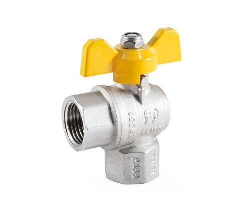 Кран шаровой Profactor для газа 1/2" вн.-вн. угловой бабочка (10/100) фото в интернет-магазине САНТЕХСИТИ