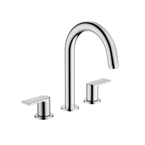 Hansgrohe Vernis Shap Смеситель для раковины, на 3 отв, с донным клапаном, цвет: хром фото в интернет-магазине САНТЕХСИТИ