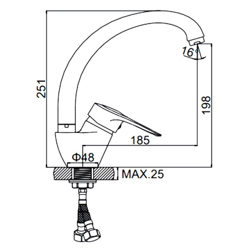 Смеситель для кухни Ledeme H04 L5904 фото в интернет-магазине САНТЕХСИТИ