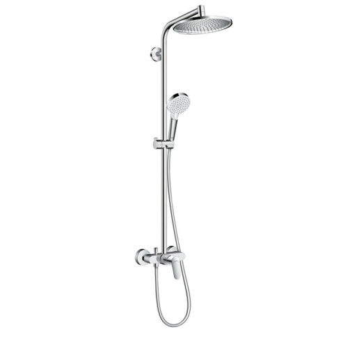 Hansgrohe Crometta S 240 SHP Душевая система 102см, с верхним &Oslash;240мм., ручным дешем и однорычажным смесителем, цвет: хром ЦЕНА по АКЦИИ фото в интернет-магазине САНТЕХСИТИ