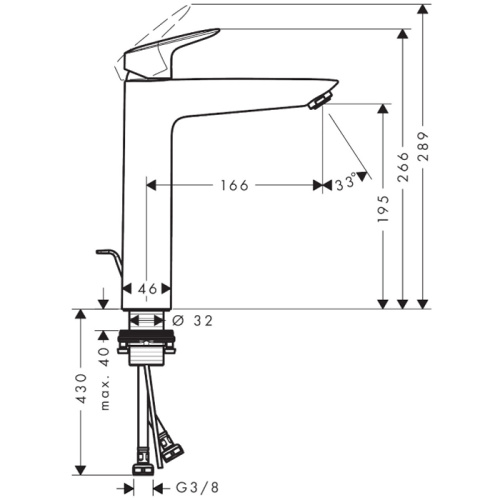 Hansgrohe Logis Смеситель для раковины, 1 отв., с донным клапаном, цвет: черный матовый фото в интернет-магазине САНТЕХСИТИ