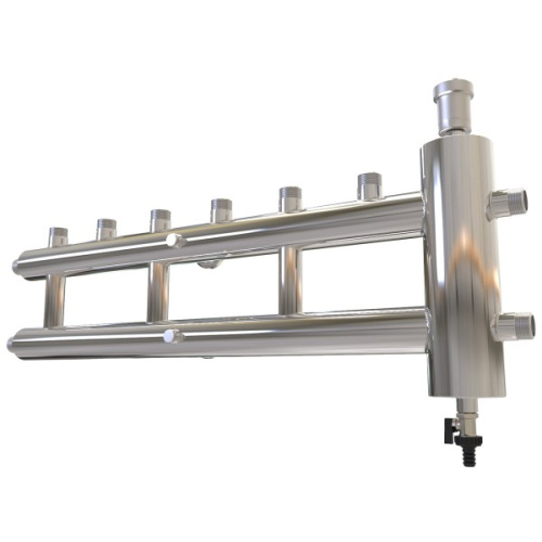 Коллектор с гидроразделителем ПРОКСИТЕРМ из нерж. стали GSK 25-3.1 60 кВт 3+1 контур фото в интернет-магазине САНТЕХСИТИ