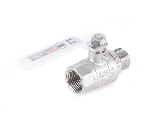 Кран шаровый PROFACTOR 1/2" вн.-нар. стальная рукоятка (12/120) фото в интернет-магазине САНТЕХСИТИ