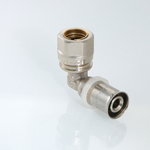 Пресс фитинг VALTEC Угол 16мм с переходом на обжим 15мм фото в интернет-магазине САНТЕХСИТИ