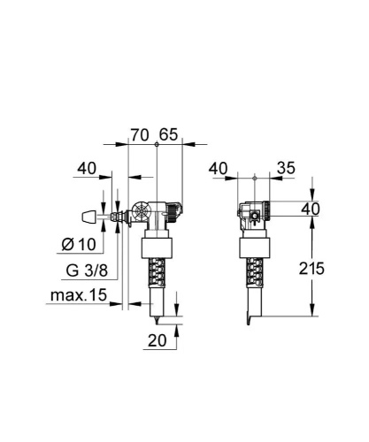 Наливной клапан для инсталяций GROHE 43537000 фото в интернет-магазине САНТЕХСИТИ