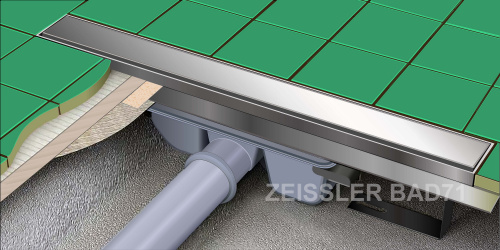 Трап для душа TIM PROFI с решеткой под кладку плитки (сух. затвор,горизонт. выпуск) 70*700 фото в интернет-магазине САНТЕХСИТИ