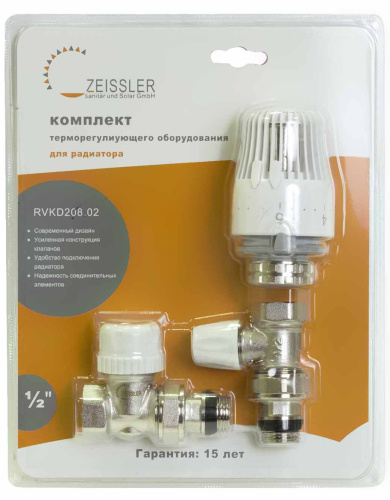Комплект терморегулируюшего оборудования для радиатора ZEISSLER прямой 3/4" фото в интернет-магазине САНТЕХСИТИ