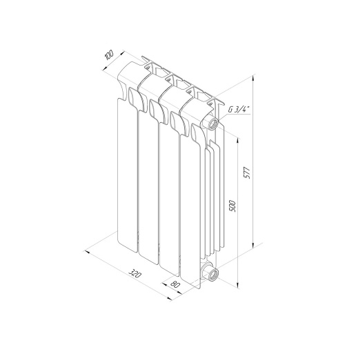 Радиатор биметаллический RIFAR Monolit 500 4 секций фото в интернет-магазине САНТЕХСИТИ