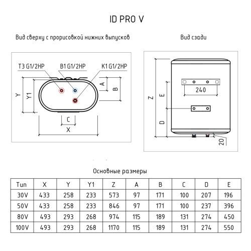 Водонагреватель электрический THERMEX ID 80 V (pro) Wi-Fi фото в интернет-магазине САНТЕХСИТИ