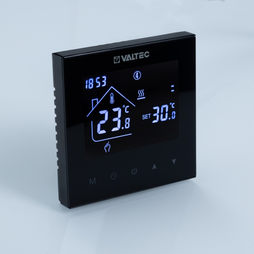 Термостат комнатный VALTEC VT.AC634.B.0 ДВУХКОНТУРНЫЙ черный фото в интернет-магазине САНТЕХСИТИ