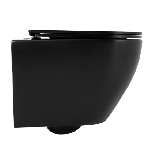 Подвесной унитаз BelBagno безободковый COLORATO BB062CHR-MB черный матовый фото в интернет-магазине САНТЕХСИТИ