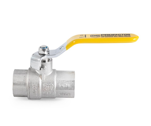 Кран шаровой Profactor для газа 1/2" вн.-вн. стальная рукоятка (12/120) фото в интернет-магазине САНТЕХСИТИ