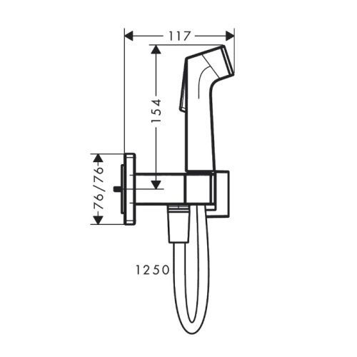 Hansgrohe Bidette E Гигиенический душ со смесителем, держателем и шлангом 125см., цвет: шлифованная бронза фото в интернет-магазине САНТЕХСИТИ
