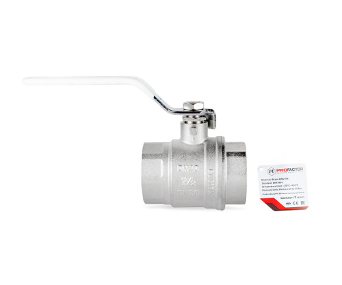 Кран шаровый PROFACTOR 11/2" вн.-вн. стальная рукоятка (4/24) фото в интернет-магазине САНТЕХСИТИ