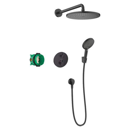 Hansgrohe Croma Душевая система, встраиваемая, верхний душ 28см., с термостатическим смесителем и ручным душем, цвет: черный матовый фото в интернет-магазине САНТЕХСИТИ