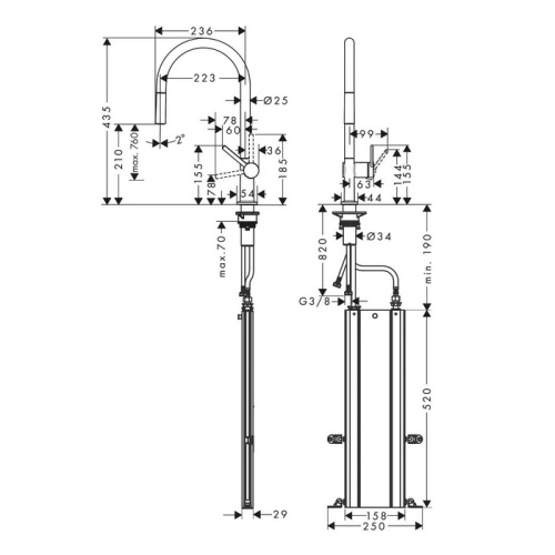 Hansgrohe Talis M54 Смеситель для кухни, 1 отв., цвет: хром фото в интернет-магазине САНТЕХСИТИ