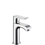 Hansgrohe Metris, Смеситель для раковины, ComfortZone, однорычажный, 100 мм, керамический узел смешивания, крепление рукоятки Boltic, ограничитель температуры воды, расход воды до 5 л/мин, аэратор QuickClean, с донным клапаном, Цвет: Хром фото в интернет-магазине САНТЕХСИТИ