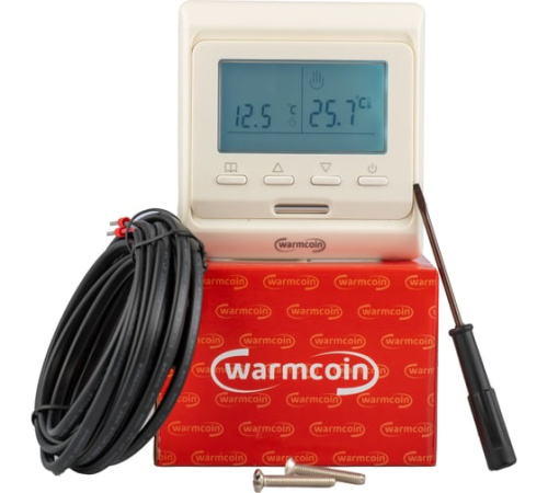 Комнатный программируемый термостат Warmcoin W51 бежевый W51_beige фото в интернет-магазине САНТЕХСИТИ