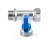Кран шаровой PROFACTOR CHROME трёхпроходной для бытовой техники в/н/н 1/2" х 3/4" х 1/2" фото в интернет-магазине САНТЕХСИТИ