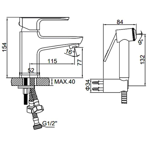 Смеситель для раковины Ledeme H54 L1254 фото в интернет-магазине САНТЕХСИТИ