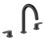 Hansgrohe Vernis Blend Смеситель для раковины, на 3 отв, с донным клапаном, цвет: матовый черный фото в интернет-магазине САНТЕХСИТИ