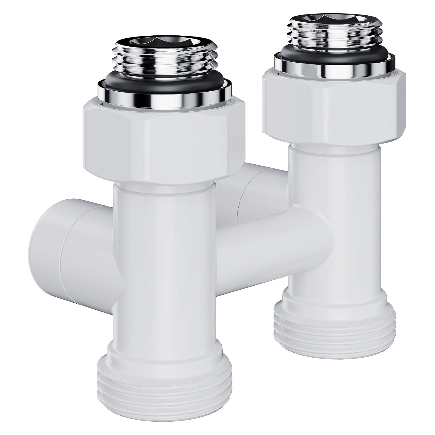 Узел нижнего подключения Royal Thermo Design прямой 1/2"х3/4" EK (белый) фото в интернет-магазине САНТЕХСИТИ