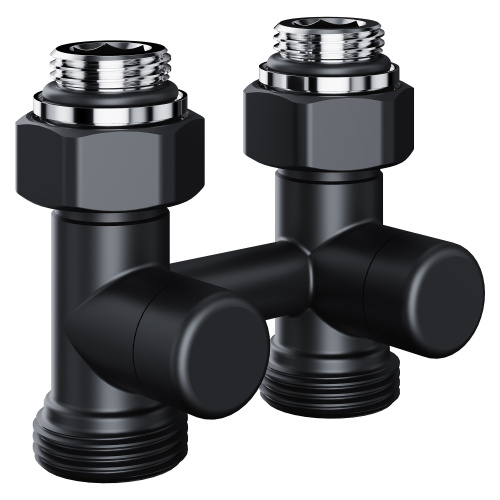 Узел нижнего подключения Royal Thermo Design прямой 1/2"х3/4" EK (черный) фото в интернет-магазине САНТЕХСИТИ