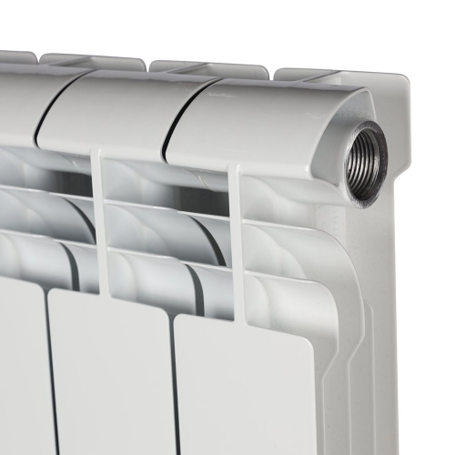 STOUT VEGA 500 10 секций радиатор алюминиевый боковое подключение (белый RAL 9016) фото в интернет-магазине САНТЕХСИТИ