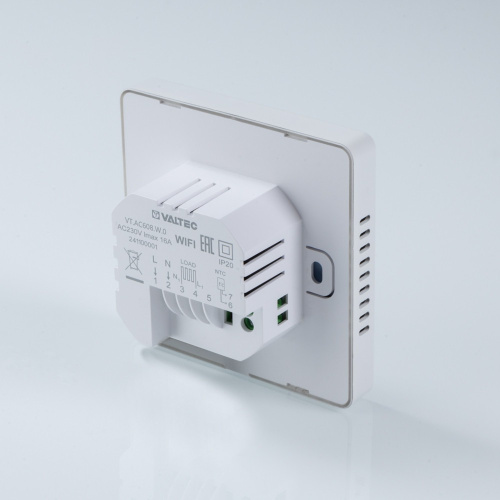 Термостат комнатный VALTEC VT.AC608.W.0 c WIFI 230В/16A белый фото в интернет-магазине САНТЕХСИТИ