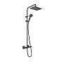 Hansgrohe Vernis Shape Душевая стойка с верхним душем 230 1jet с термостатом, EcoSmart, цвет: матовый черный фото в интернет-магазине САНТЕХСИТИ