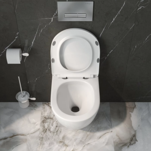 Унитаз подвесной безободковый с сиденьем и смывом TORNADO BelBagno UNO-TOR BB5177CH-TOR/SC фото в интернет-магазине САНТЕХСИТИ