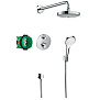 Hansgrohe Croma S Душевая система, верхний душ 18,7см., смеситель термостатический, с ручным душем, цвет: хром фото в интернет-магазине САНТЕХСИТИ