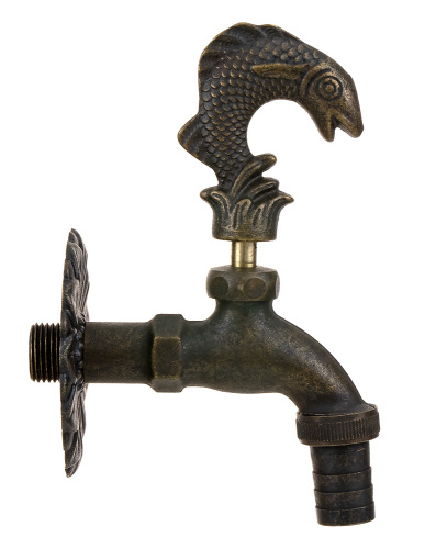 Кран SANTERA декор. с нос. Рыба "бронза" 1/2" фото в интернет-магазине САНТЕХСИТИ