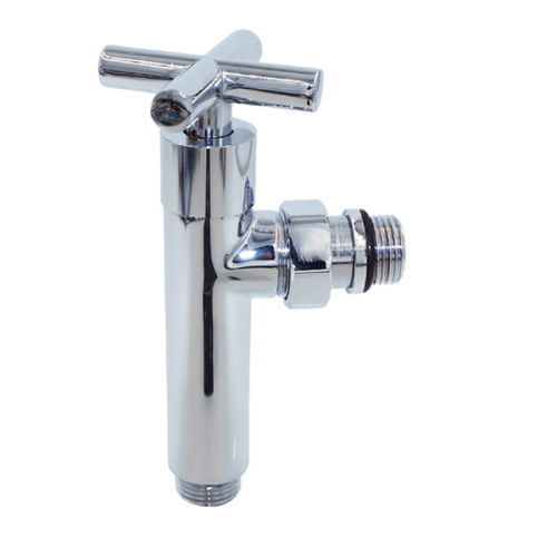 Кран для полотенцесушителя TIM угловой крест.ручки 1/2"х1/2" ш/ш фото в интернет-магазине САНТЕХСИТИ