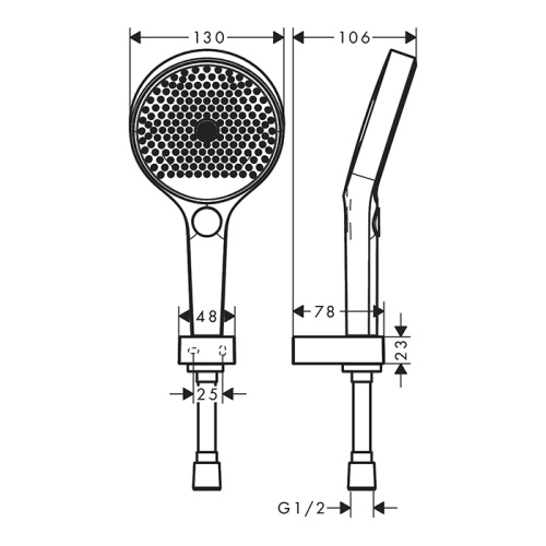 Hansgrohe Rainfinity Душевой набор (ручной душ 130мм, 3jet, держатель, шланг 1600мм), цвет: белый матовый фото в интернет-магазине САНТЕХСИТИ