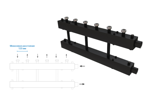 Коллектор котловой ASKON Дублер 25F/125/40/4D фото в интернет-магазине САНТЕХСИТИ