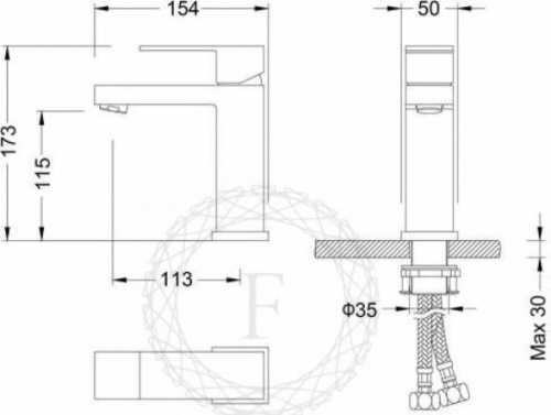 Cмеситель для раковины FILARETE Fing FL5040 (Черный матовый) фото в интернет-магазине САНТЕХСИТИ