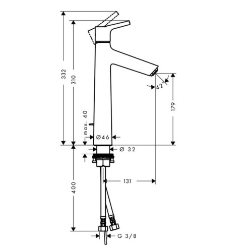 Hansgrohe Talis S Смеситель для раковины 190, однорычажный, с донным клапаном, цвет: хром фото в интернет-магазине САНТЕХСИТИ